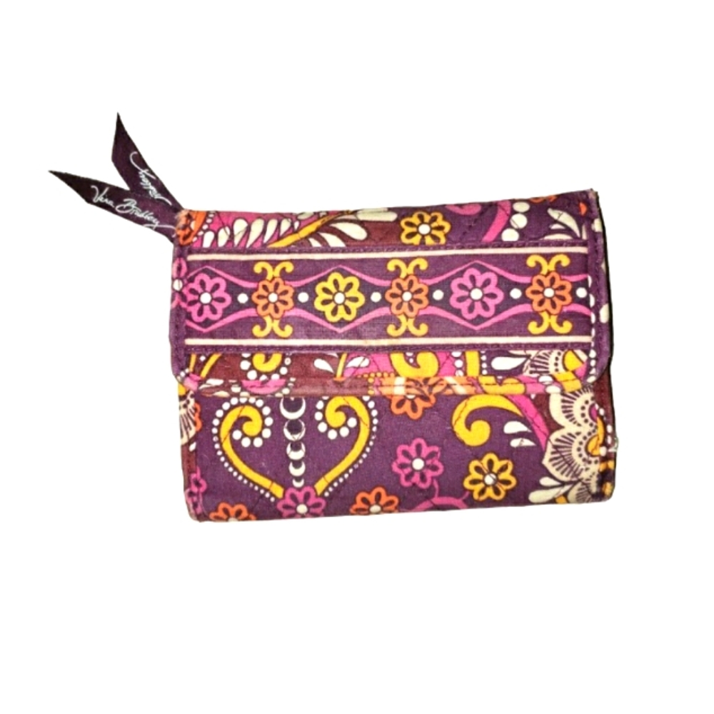RETIRED! Vintage Vera Bradley Riley RFID Compact Wallet in Safari Sunset
